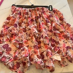 For Love and Lemons Pink Floral Skirt Size:XS